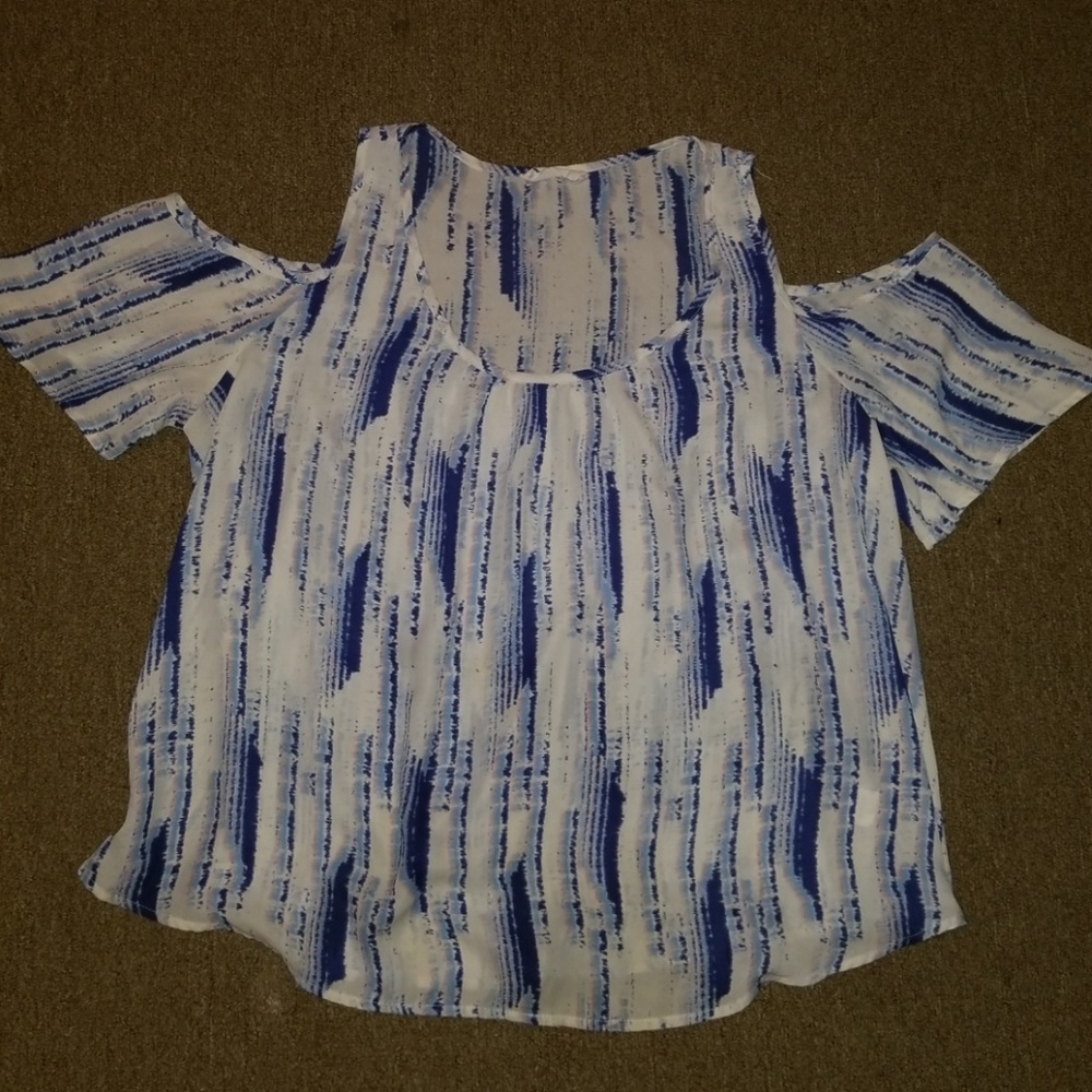 chiffon shirt with cutout shoulders